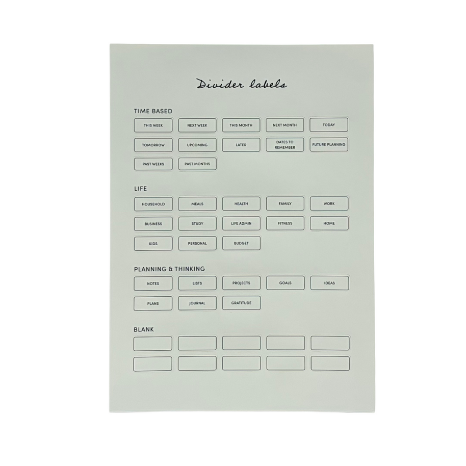 Divider labels