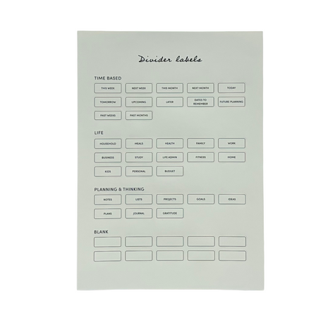 Divider labels